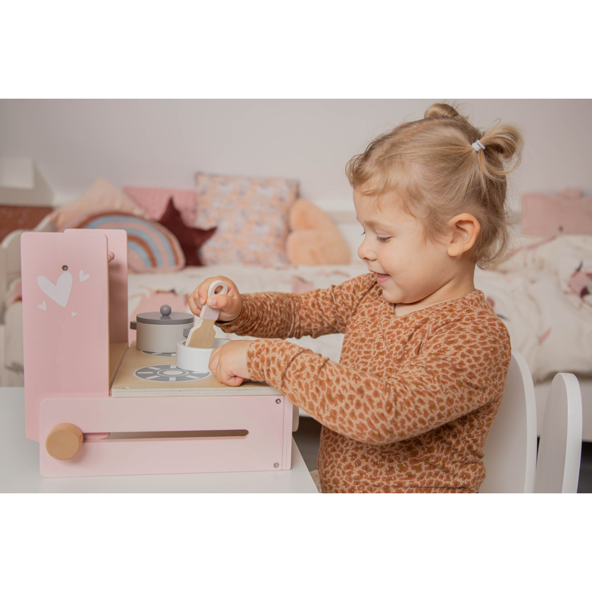 Label Label Roze Houten Kookstel
