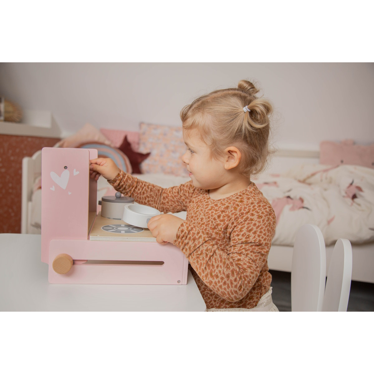 Label Label Roze Houten Kookstel