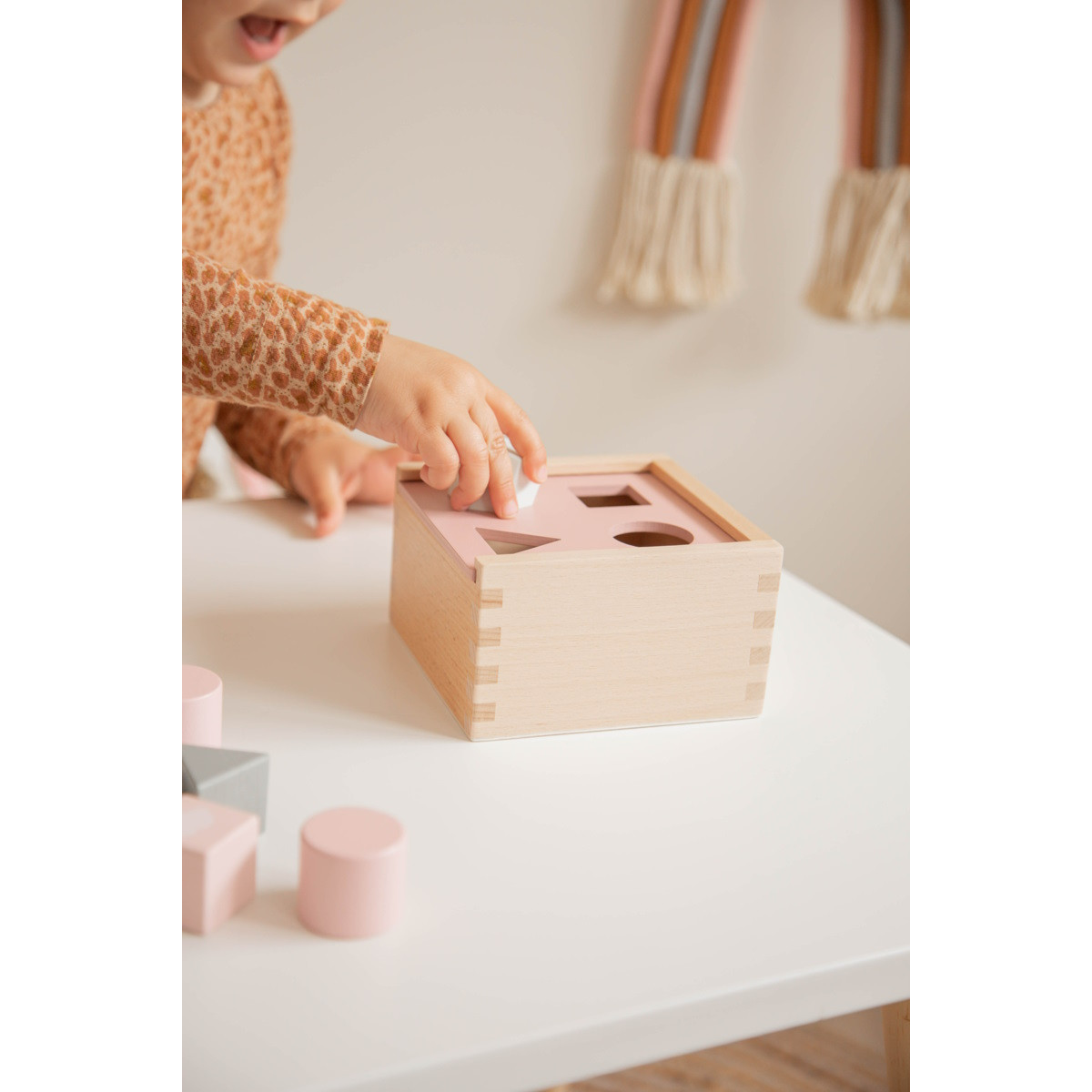 Label Label Roze Houten Vormenstoof