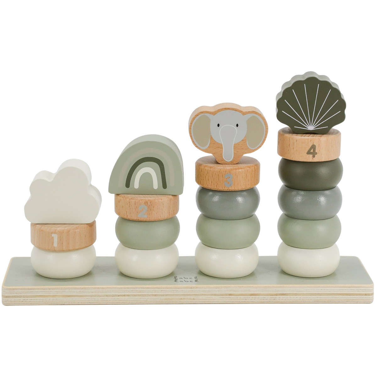 Label Label Olijfgroen Houten Stapelringen