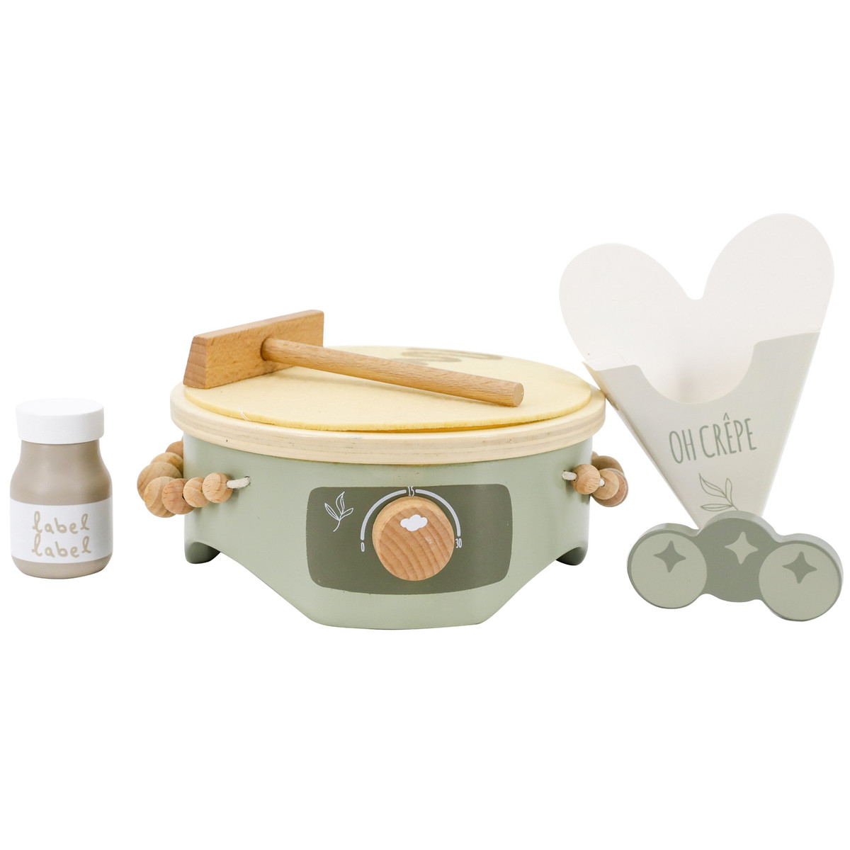 Label Label Olijfgroen Houten Crepe Maker