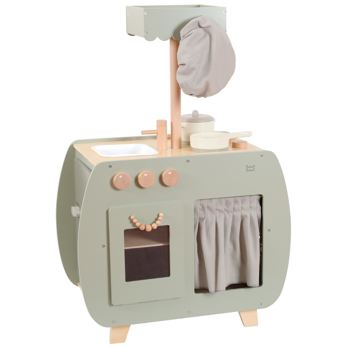 Label Label Olijfgroen Houten Bistro Keuken