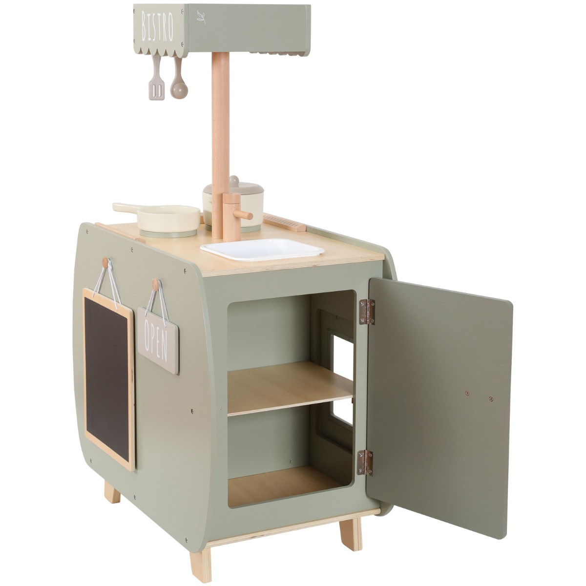 Label Label Olijfgroen Houten Bistro Keuken