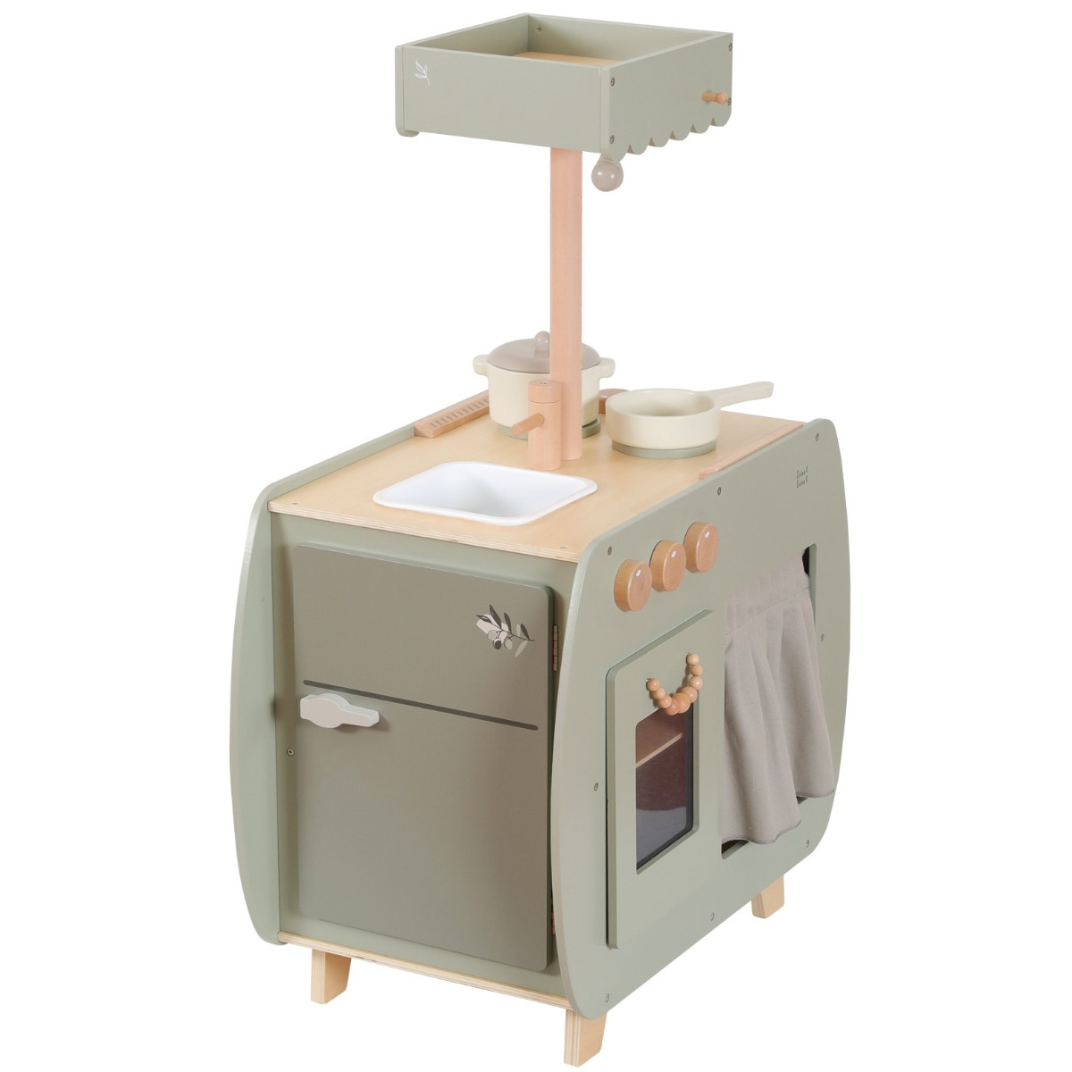 Label Label Olijfgroen Houten Bistro Keuken