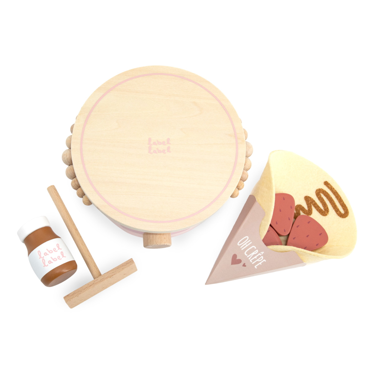Label Label Roze Houten Crepe Maker