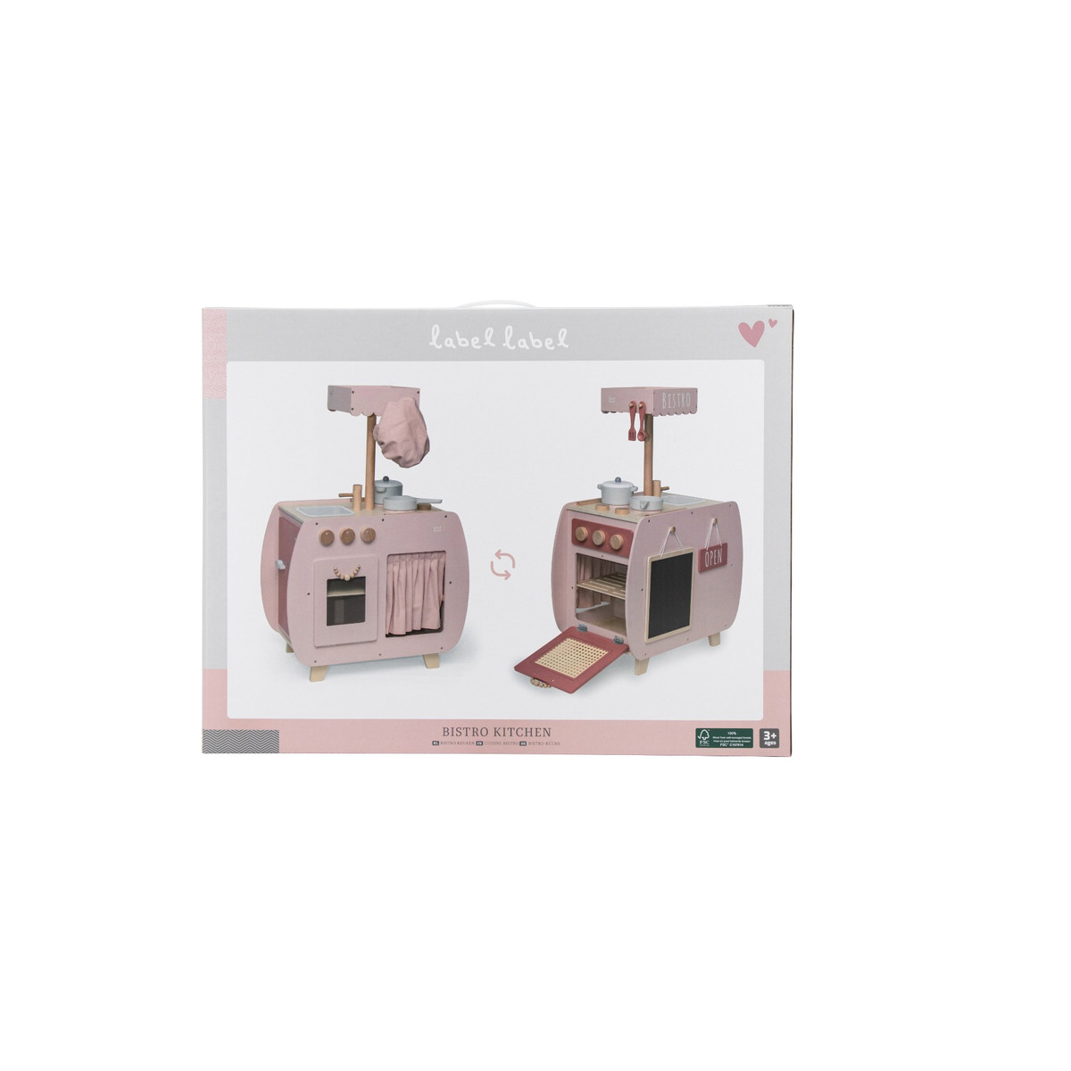 Label Label Roze Houten Bistro Keuken