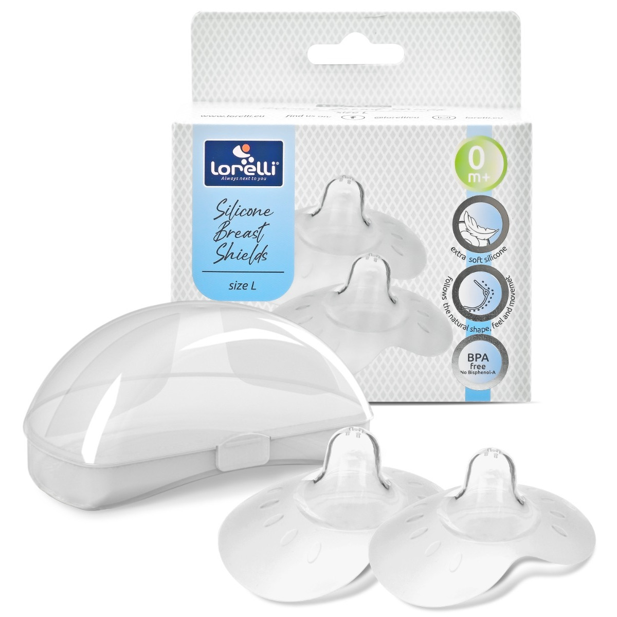 Lorelli 2 stuks maat L Siliconen Tepelbeschermers met Bewaardoosje