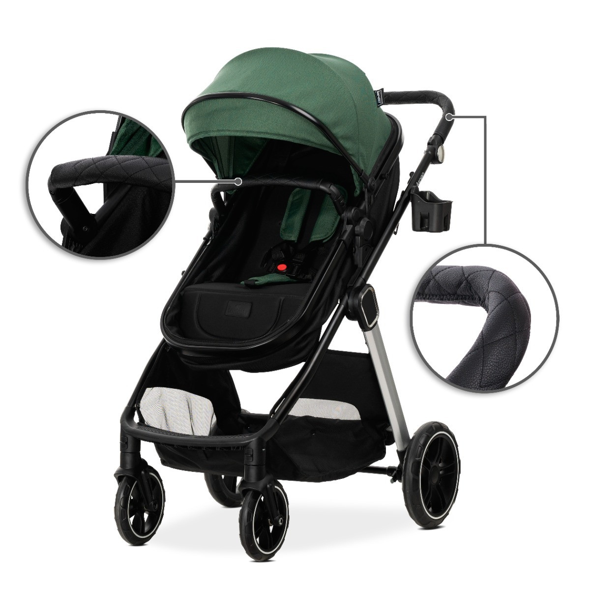 Lorelli Aspen Black 3-in-1 Combi Kinderwagen met i-Size Autostoel