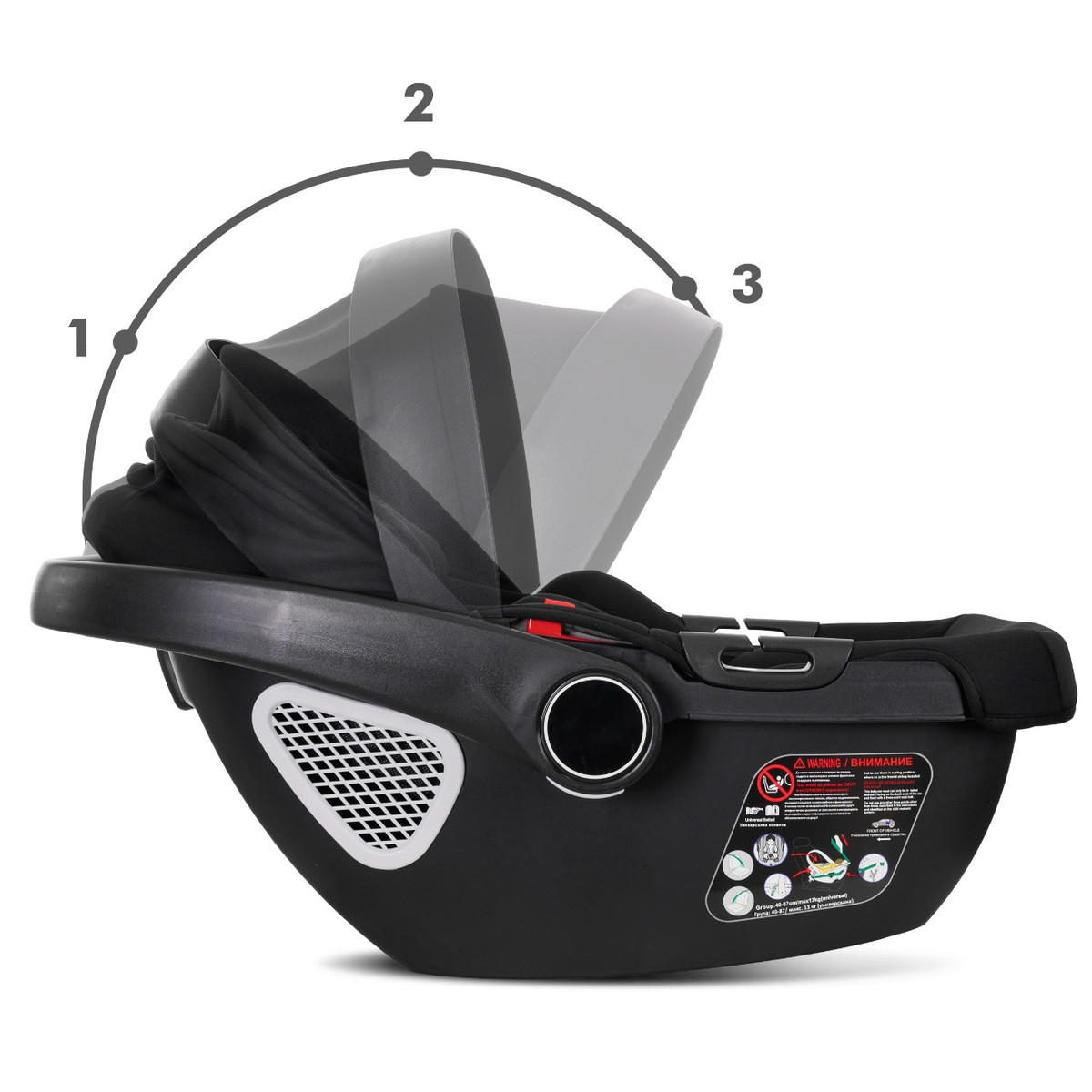 Lorelli Bianca Black 3-in-1 Kinderwagen incl. i-Size Autostoel