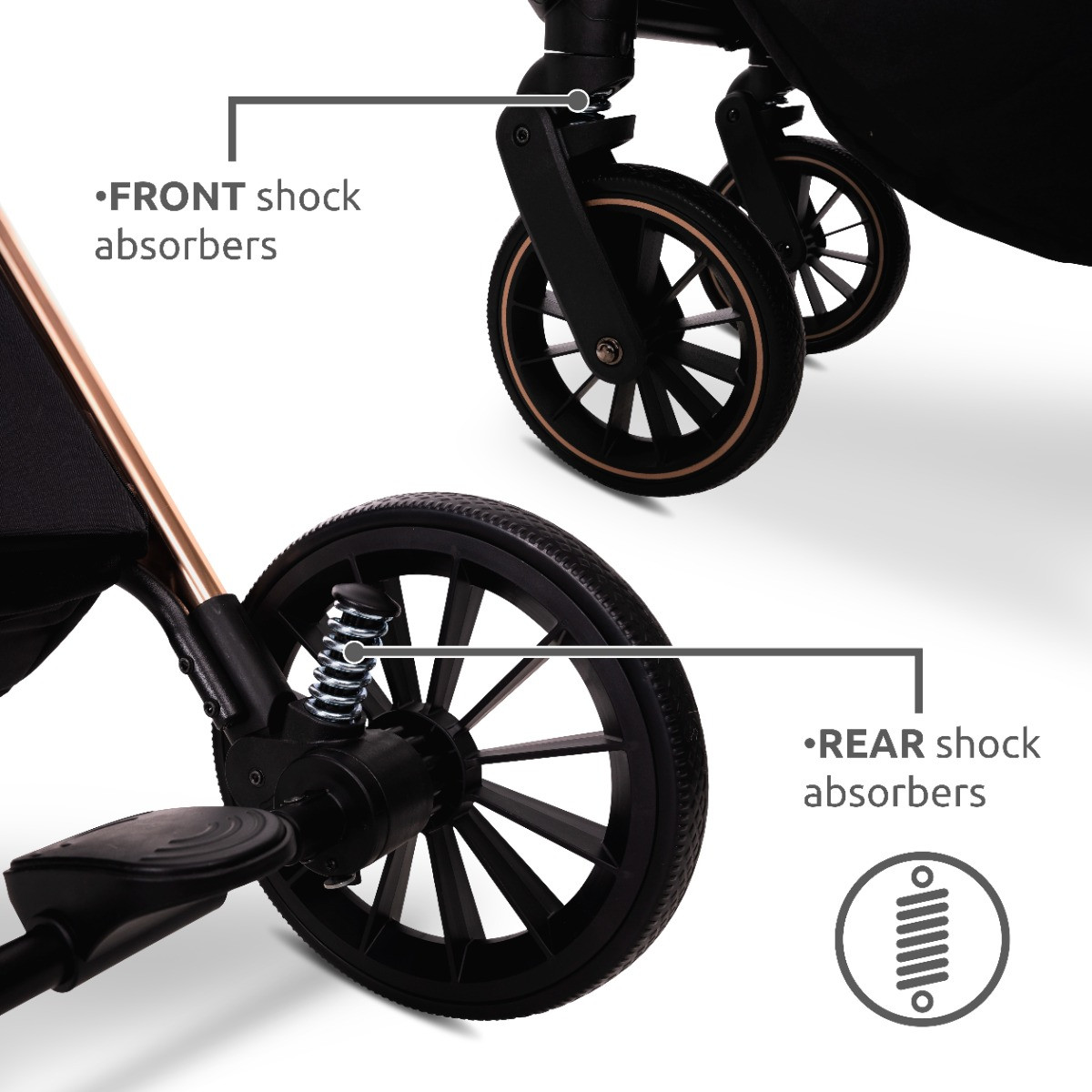 Lorelli Bianca Black 3-in-1 Kinderwagen incl. i-Size Autostoel