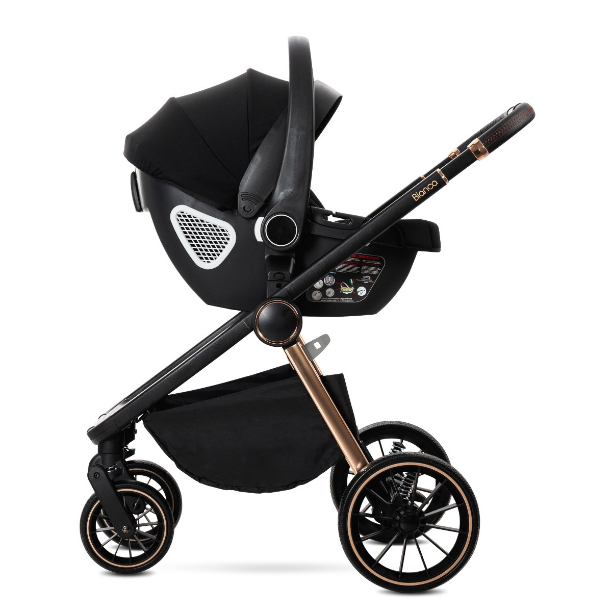 Lorelli Bianca Black 3-in-1 Kinderwagen incl. i-Size Autostoel