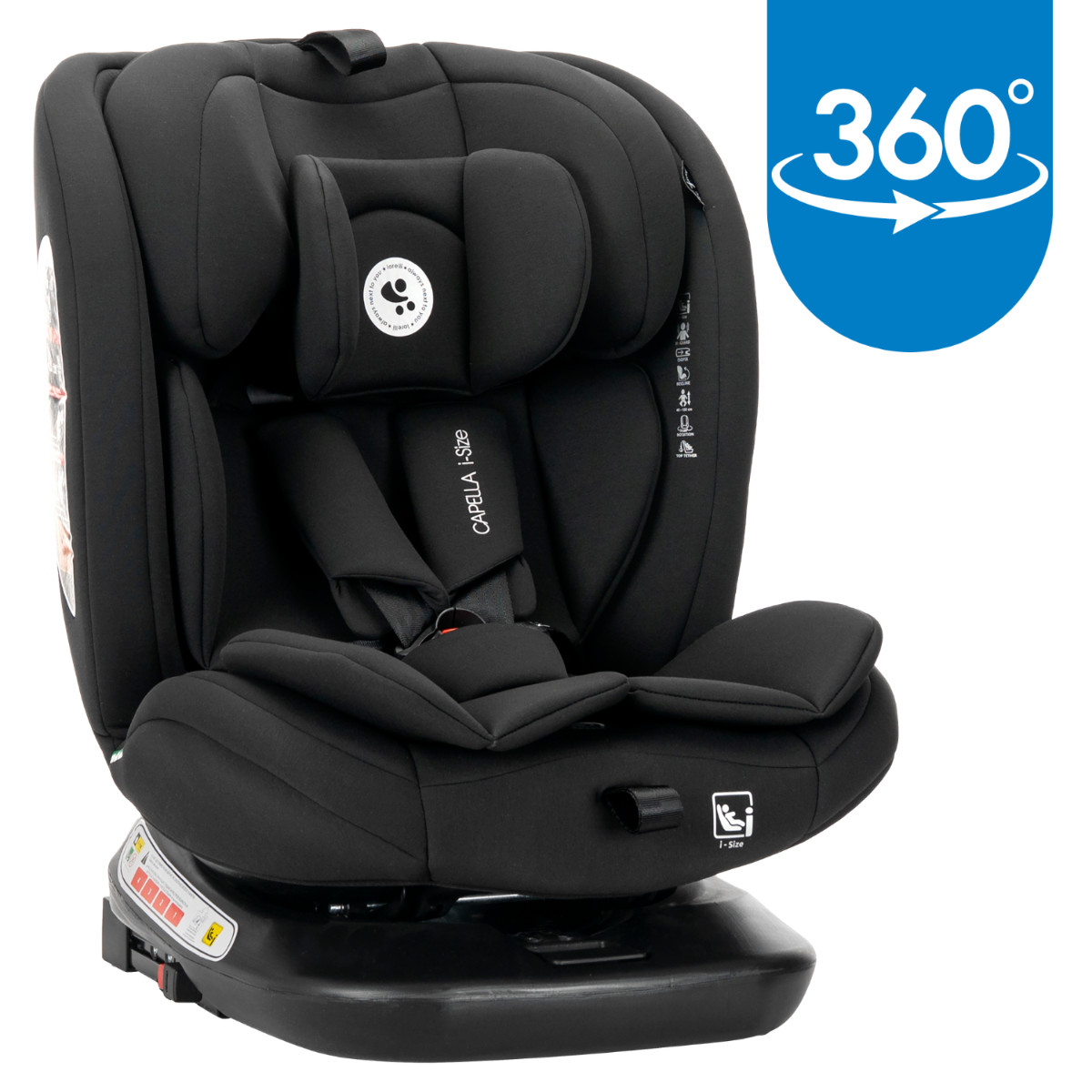 Lorelli Capella Black 40-150 cm 360° i-Size Autostoel