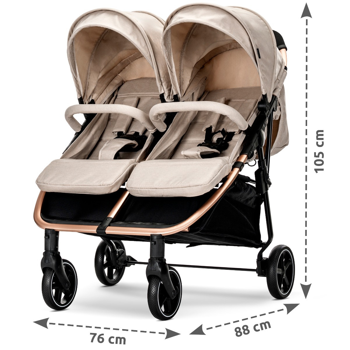 Lorelli Duo Black/Gold Duowagen incl. Luiertas