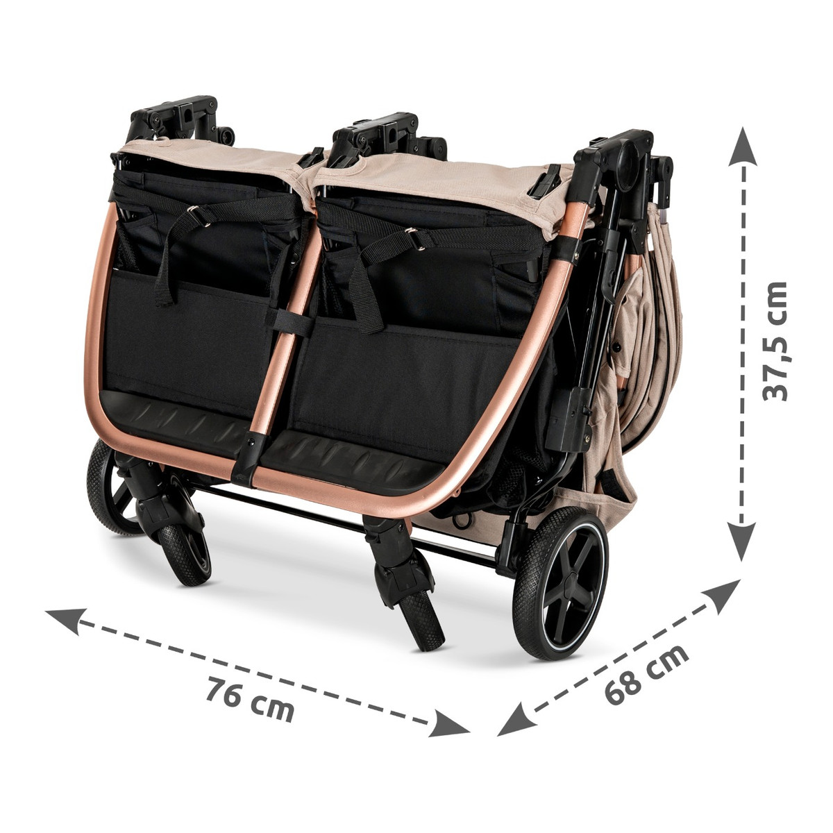 Lorelli Duo Black/Gold Duowagen incl. Luiertas