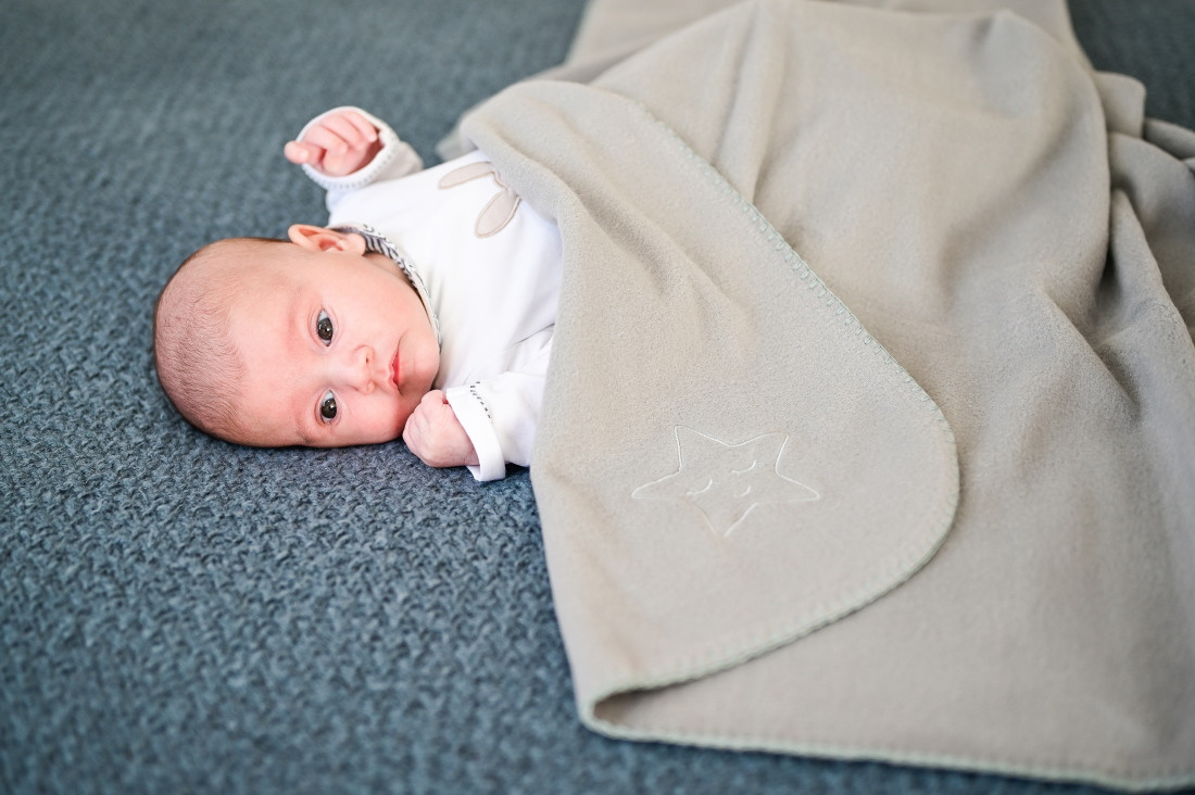 Lorelli Fleece White Star 75x100cm Wiegdeken