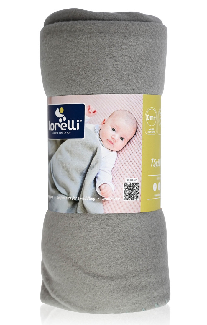 Lorelli Fleece Grey Star 75x100cm Wiegdeken
