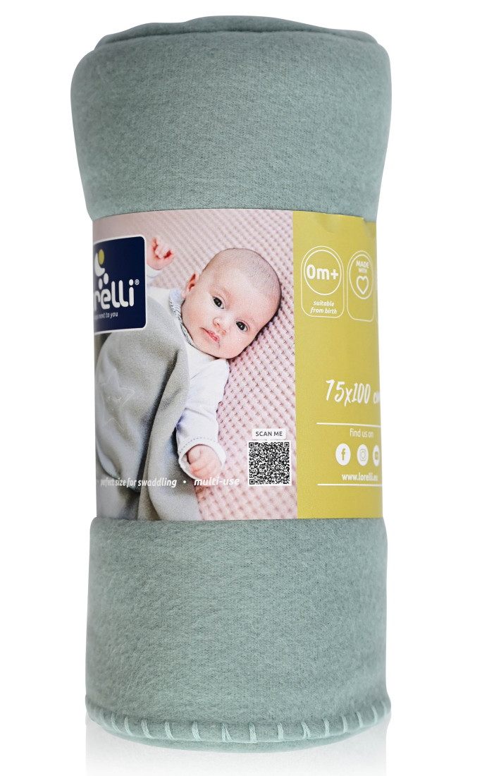 Lorelli Fleece Mint Star 75x100cm Wiegdeken