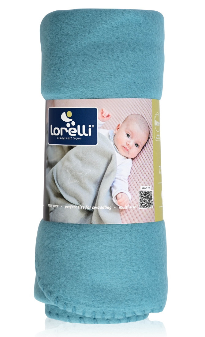 Lorelli Fleece Stone Blue Star 75x100cm Wiegdeken