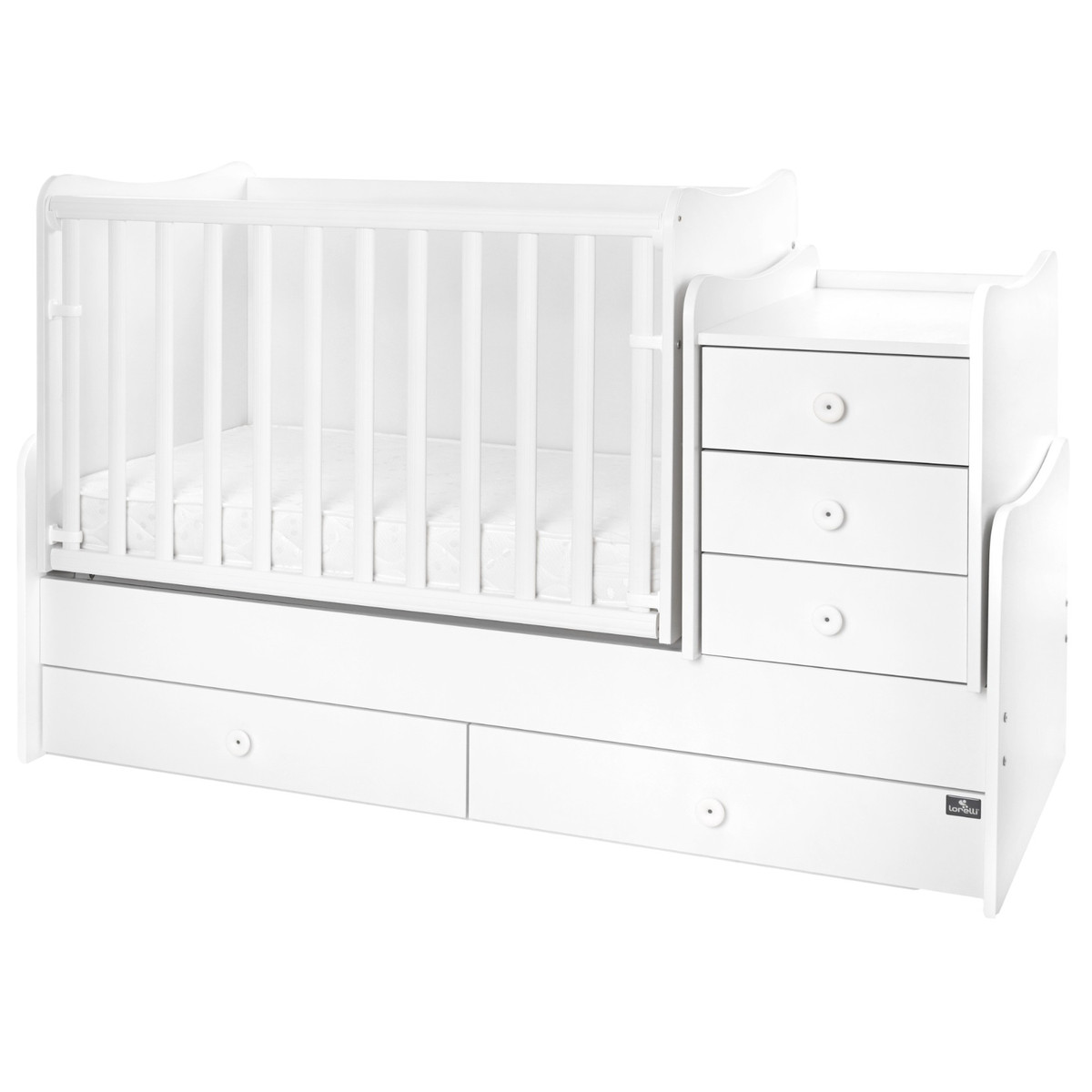 Lorelli Maxi Plus Trio White 70 x 160 cm Ledikant / Bureau