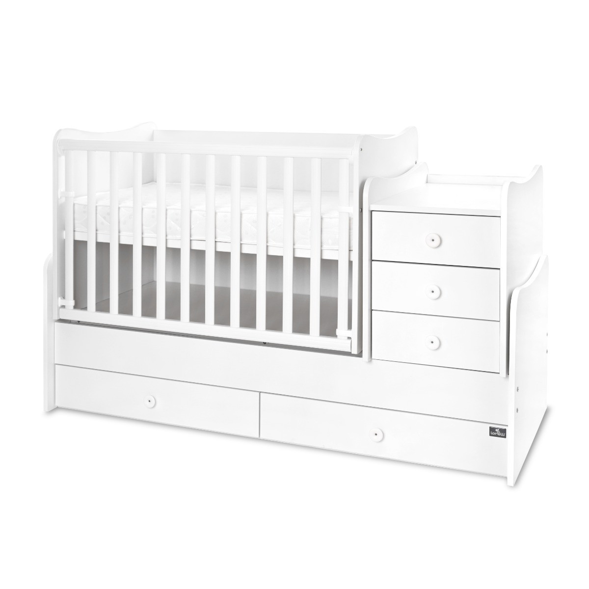 Lorelli Maxi Plus Trio White 70 x 160 cm Ledikant / Bureau