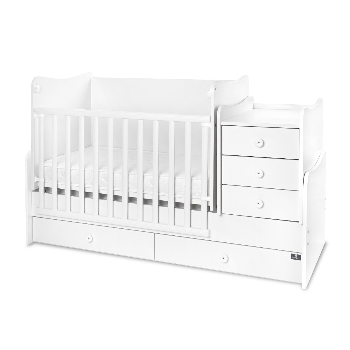Lorelli Maxi Plus Trio White 70 x 160 cm Ledikant / Bureau