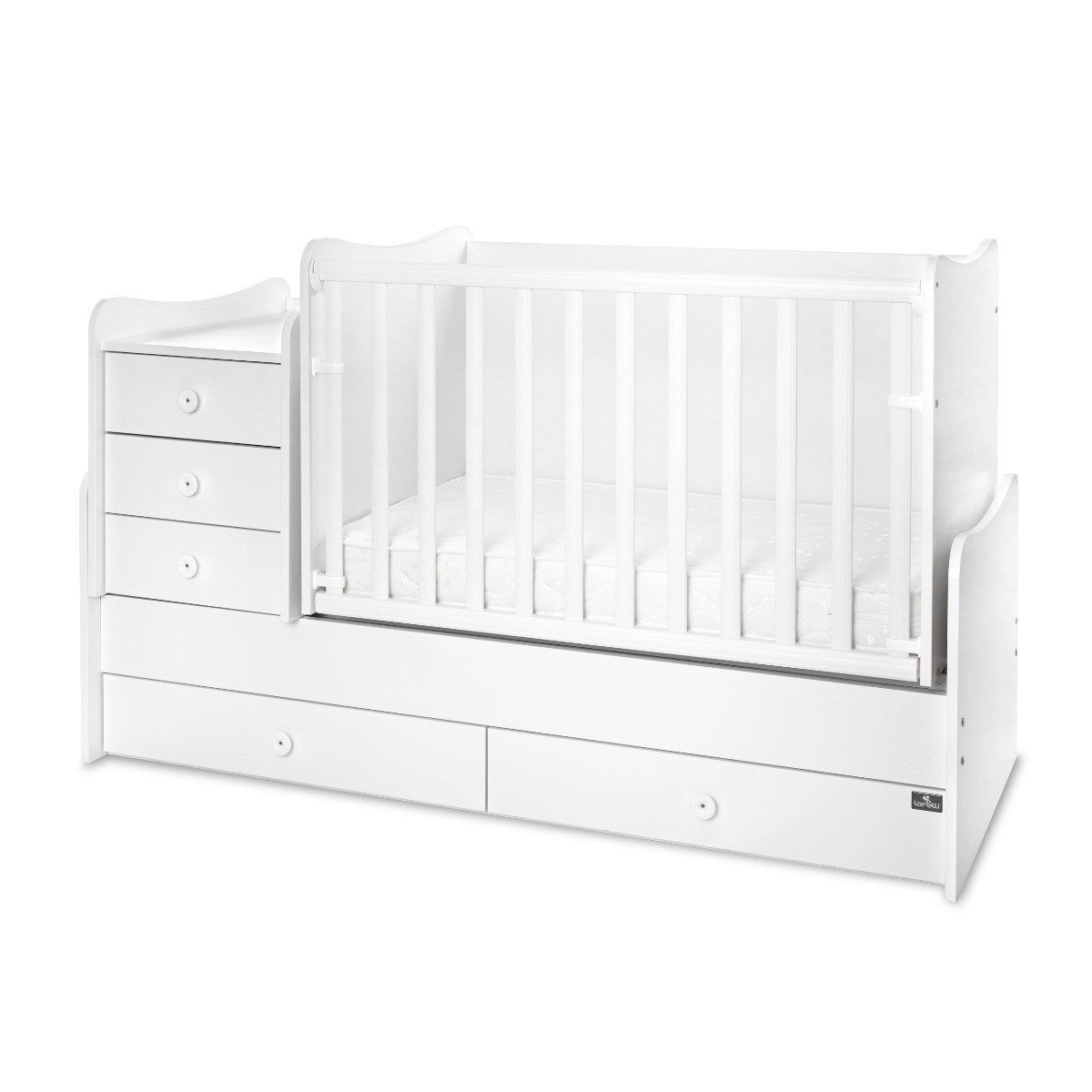 Lorelli Maxi Plus Trio White 70 x 160 cm Ledikant / Bureau