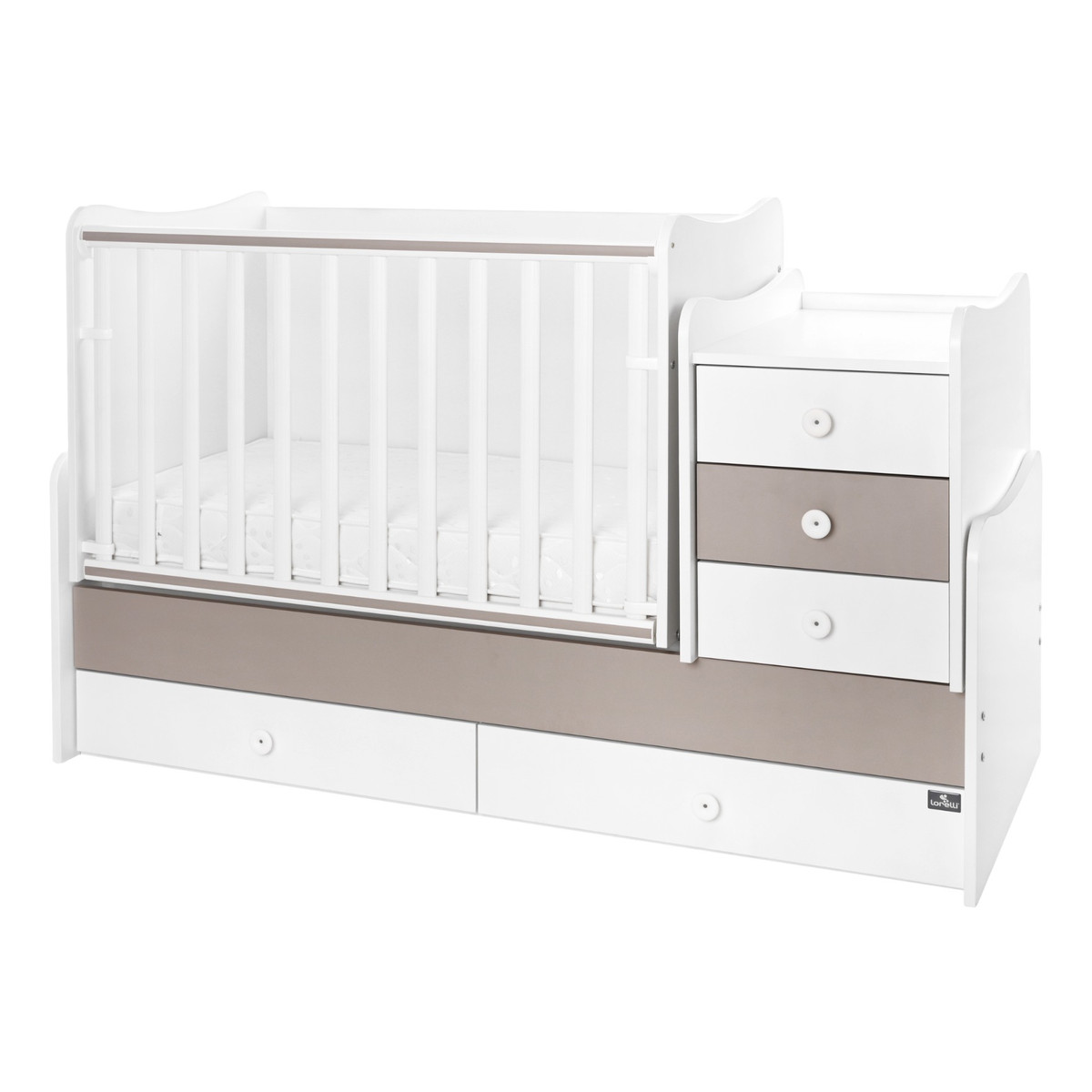 Lorelli Maxi Plus Trio White/String 70x160 cm Ledikant / Bureau