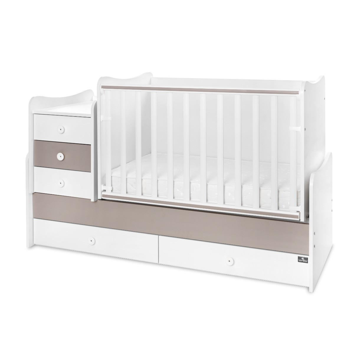 Lorelli Maxi Plus Trio White/String 70x160 cm Ledikant / Bureau