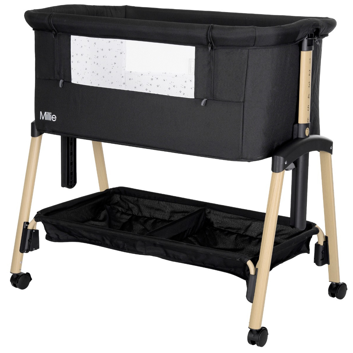 Lorelli Millie Black/Wood Wieg Aan Bed