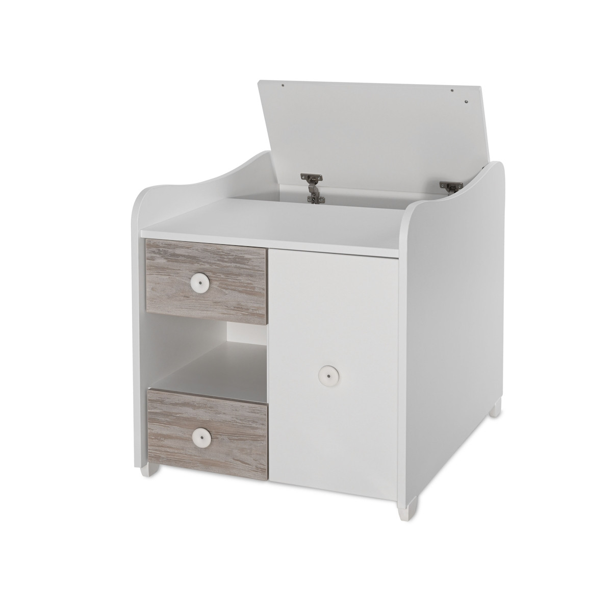 Lorelli Mini Max White/Artwood 2-in-1 Bed en Commode