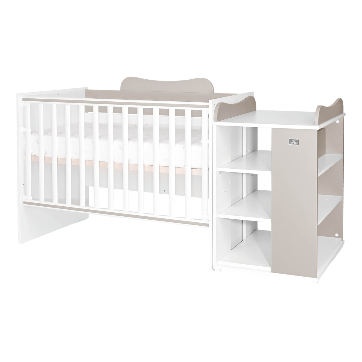 Lorelli Multi White/Beige 2-in-1 Bed en Commode