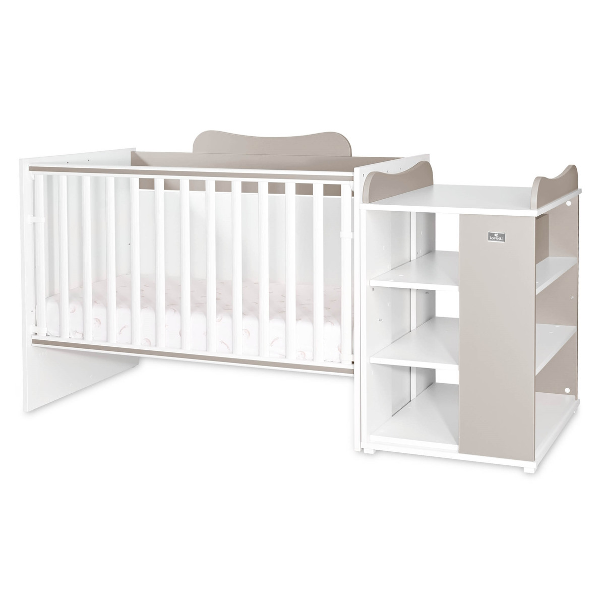Lorelli Multi White/Beige 2-in-1 Bed en Commode
