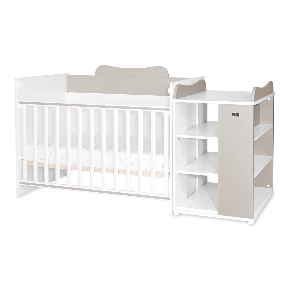 Lorelli Multi White/Beige 2-in-1 Bed en Commode