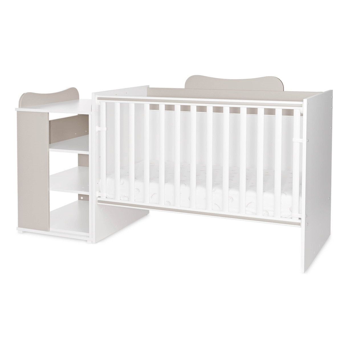Lorelli Multi White/Beige 2-in-1 Bed en Commode