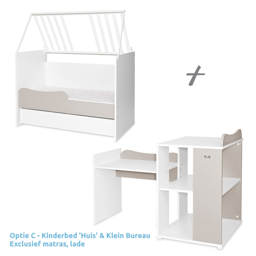 Lorelli Multi White/Beige 2-in-1 Bed en Commode