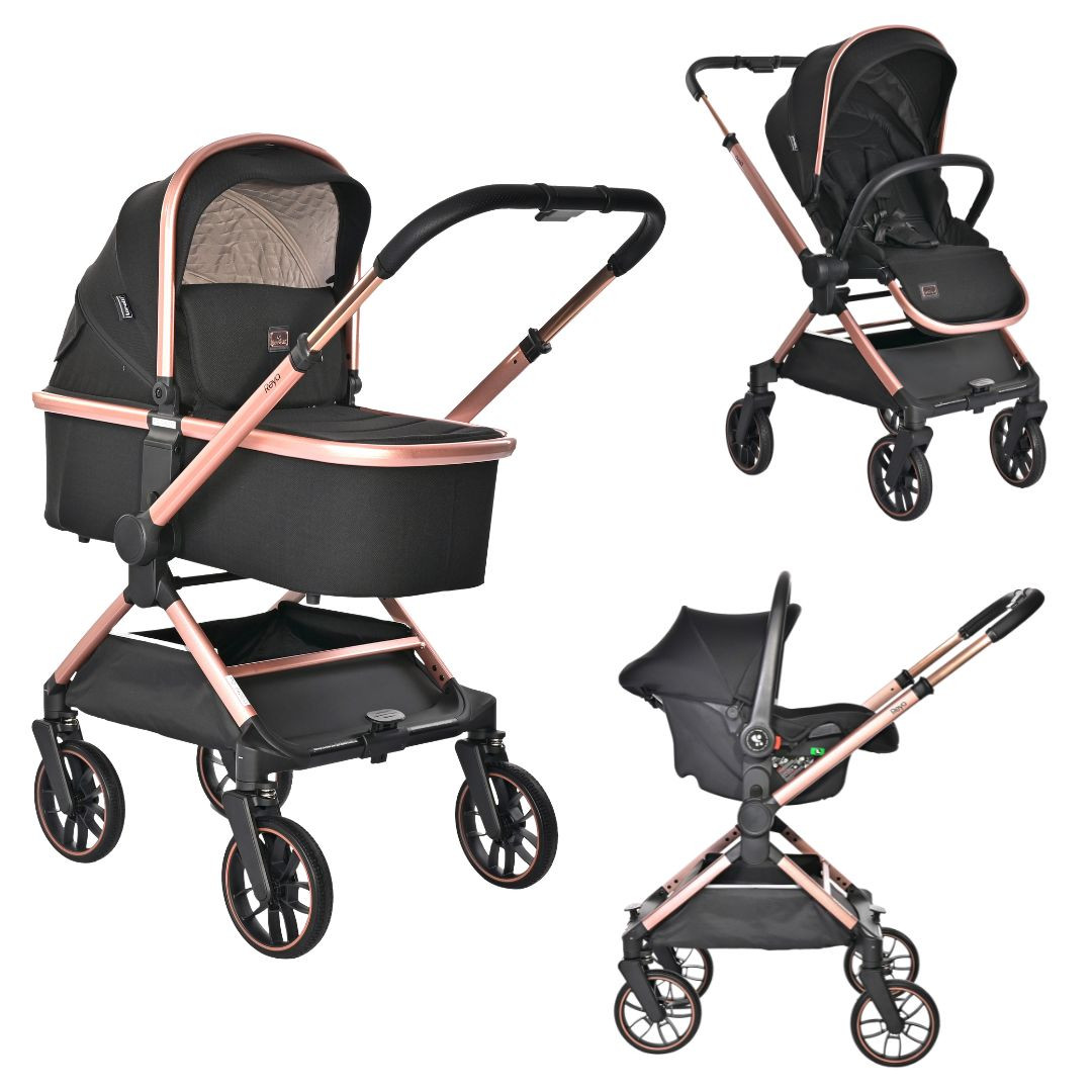 Lorelli Reya Black 3-in-1 Kinderwagen incl. Autostoel