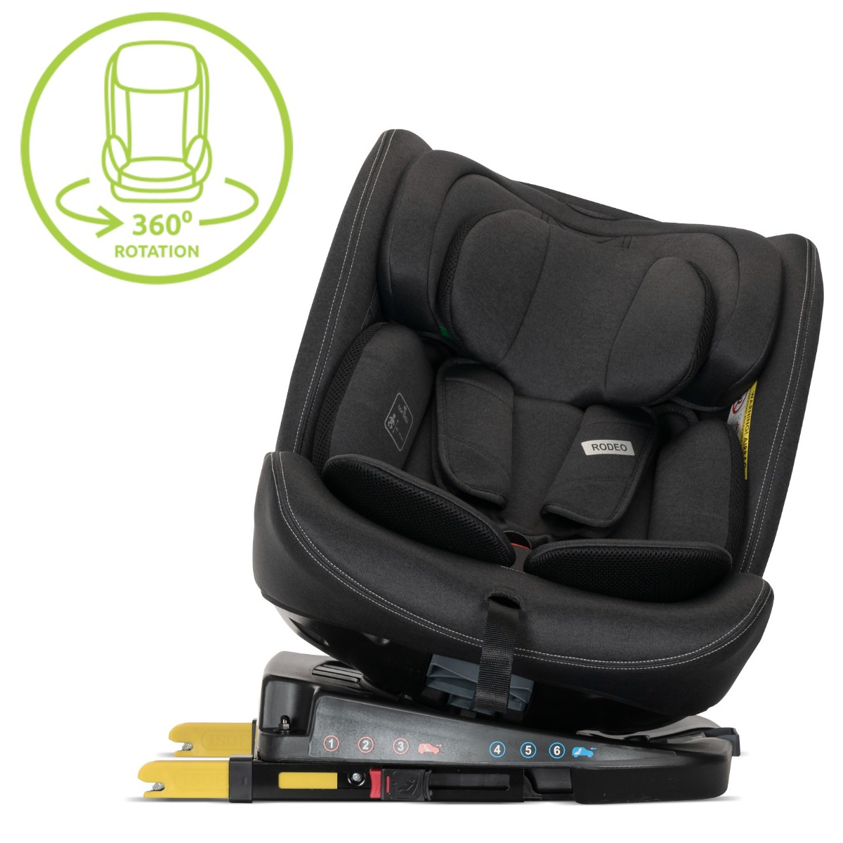 Weekendaanbieding: Lorelli Rodeo Black 40-150 cm 360° i-Size Autostoel