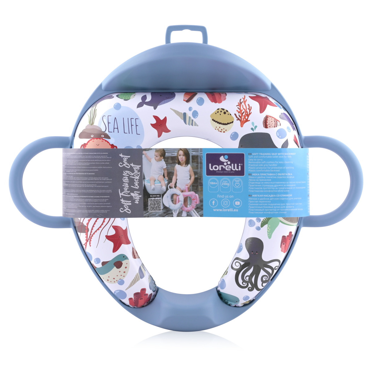 Lorelli Soft Training Seat Blue Sea Toiletverkleiner met Rugleuning