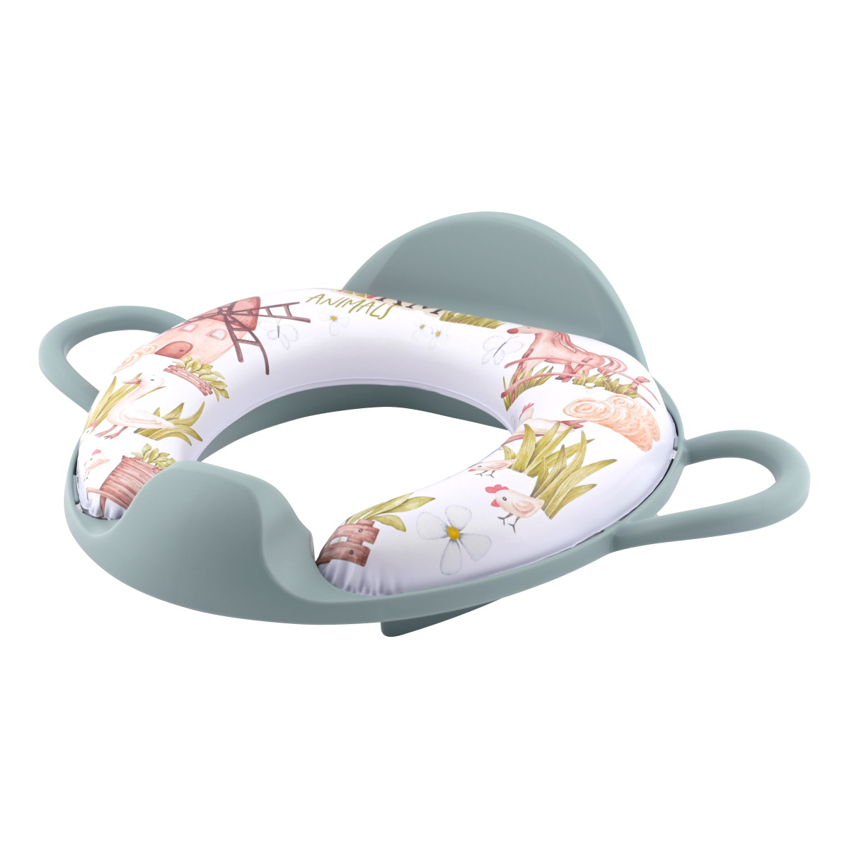 Lorelli Soft Training Seat Green Farm Toiletverkleiner met Rugleuning