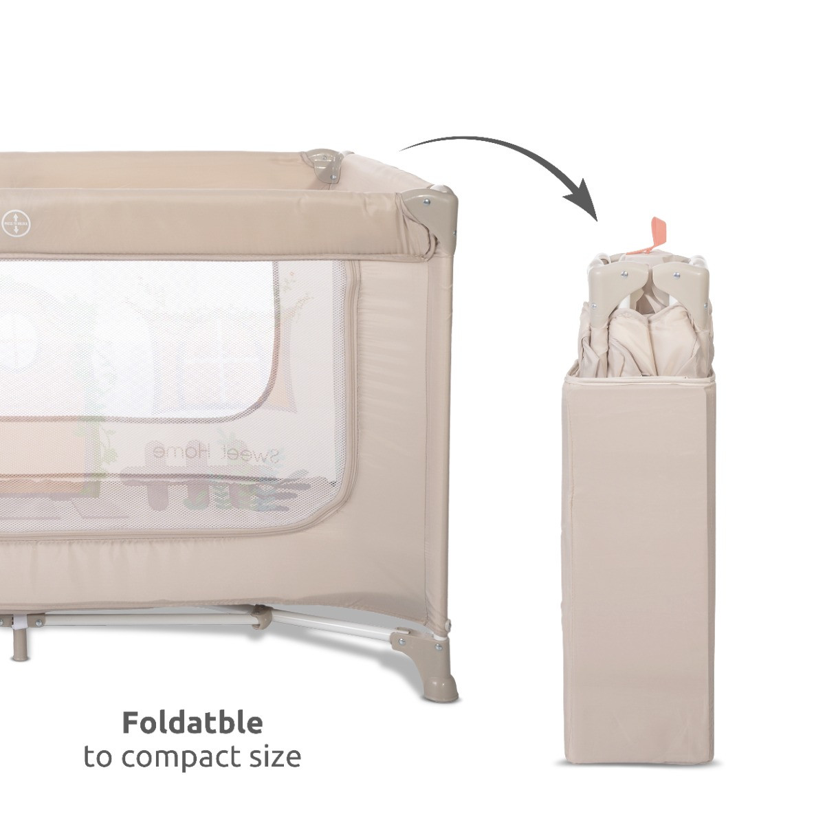 Lorelli Sweet Home Beige Campingbed met Dakje