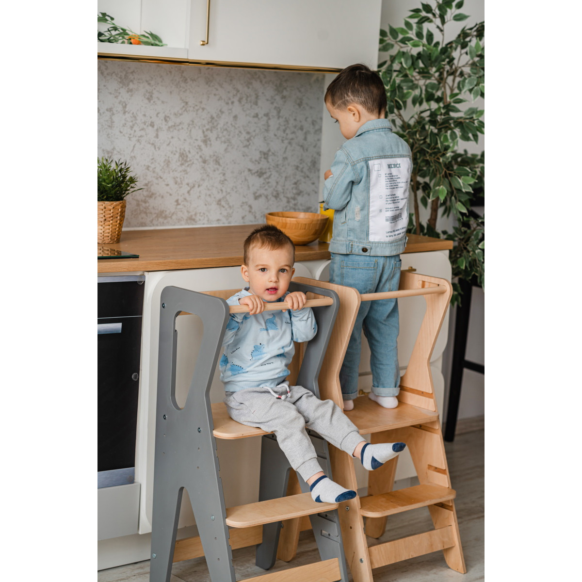 Luna Toys Nature ECO Houten Leertoren Keukenhulp