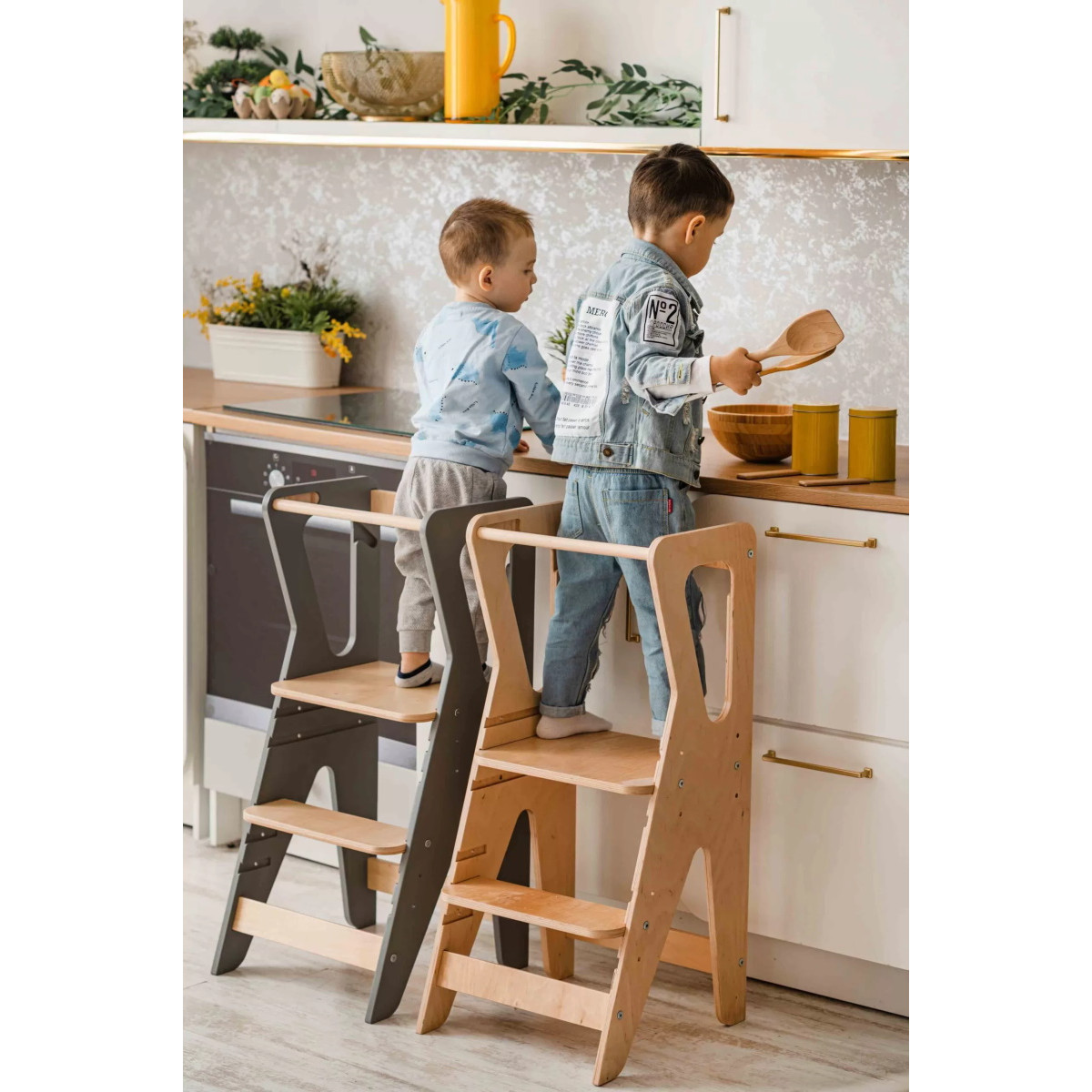 Luna Toys Nature ECO Houten Leertoren Keukenhulp