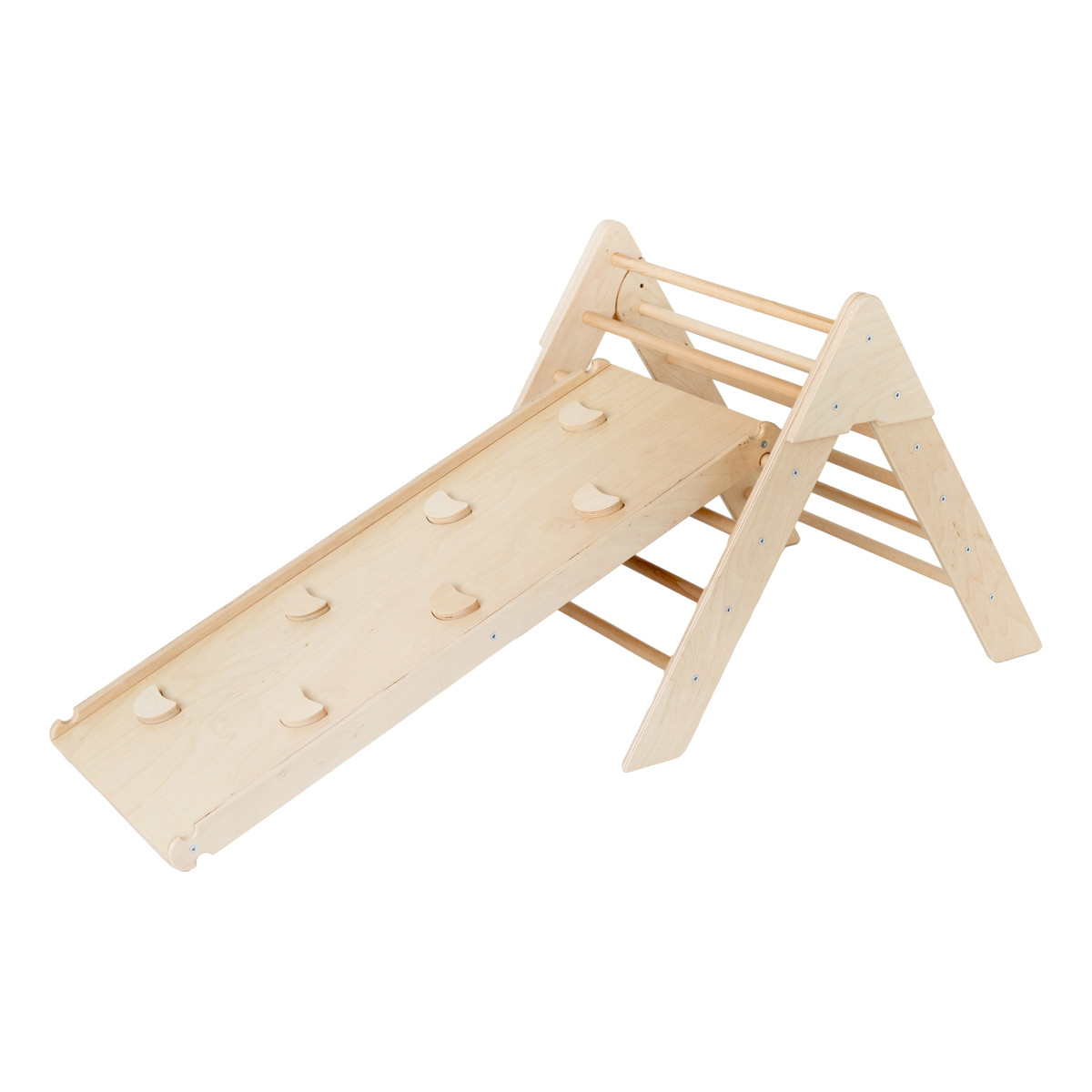 Luna Toys Naturel ECO Houten Klimrek met Glijbaan