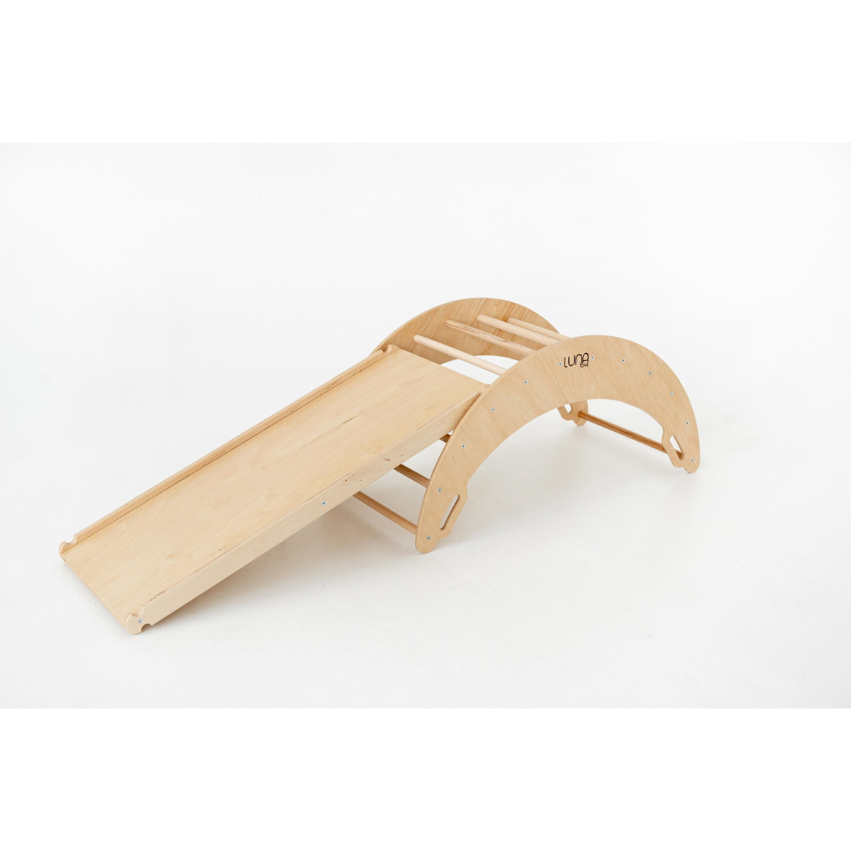 Luna Toys Naturel ECO Houten Klimrek met Glijbaan