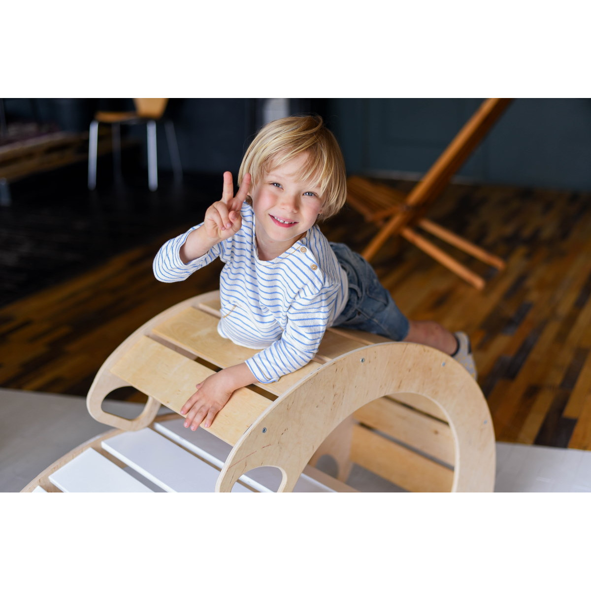 Luna Toys Naturel Houten Schommelstoel / Rocker