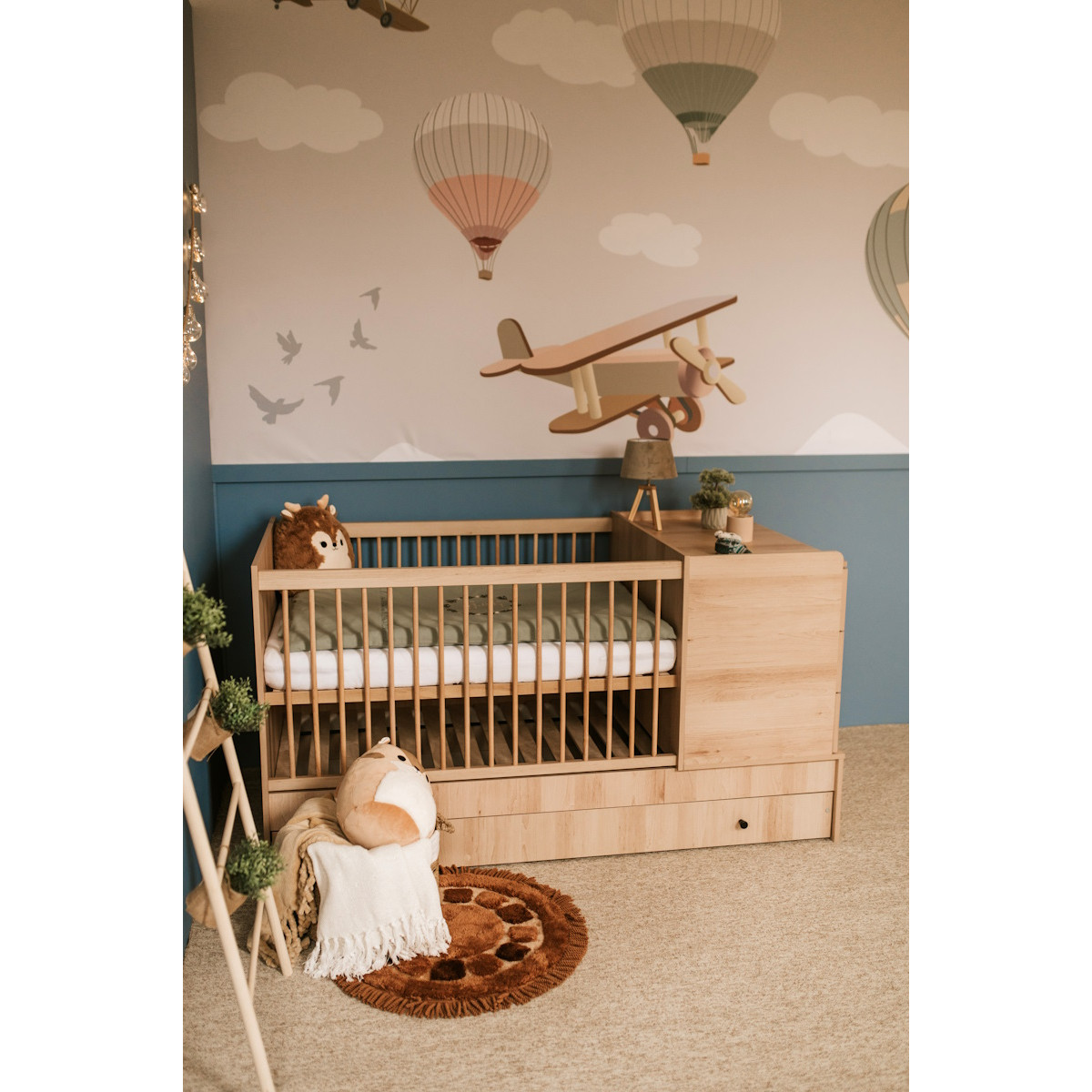 2-in-1 Ledikant en Commode Lize Naturel