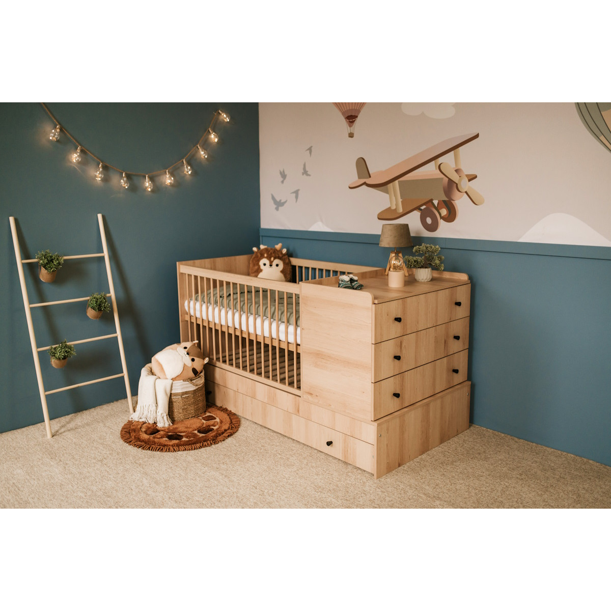 2-in-1 Ledikant en Commode Lize Naturel