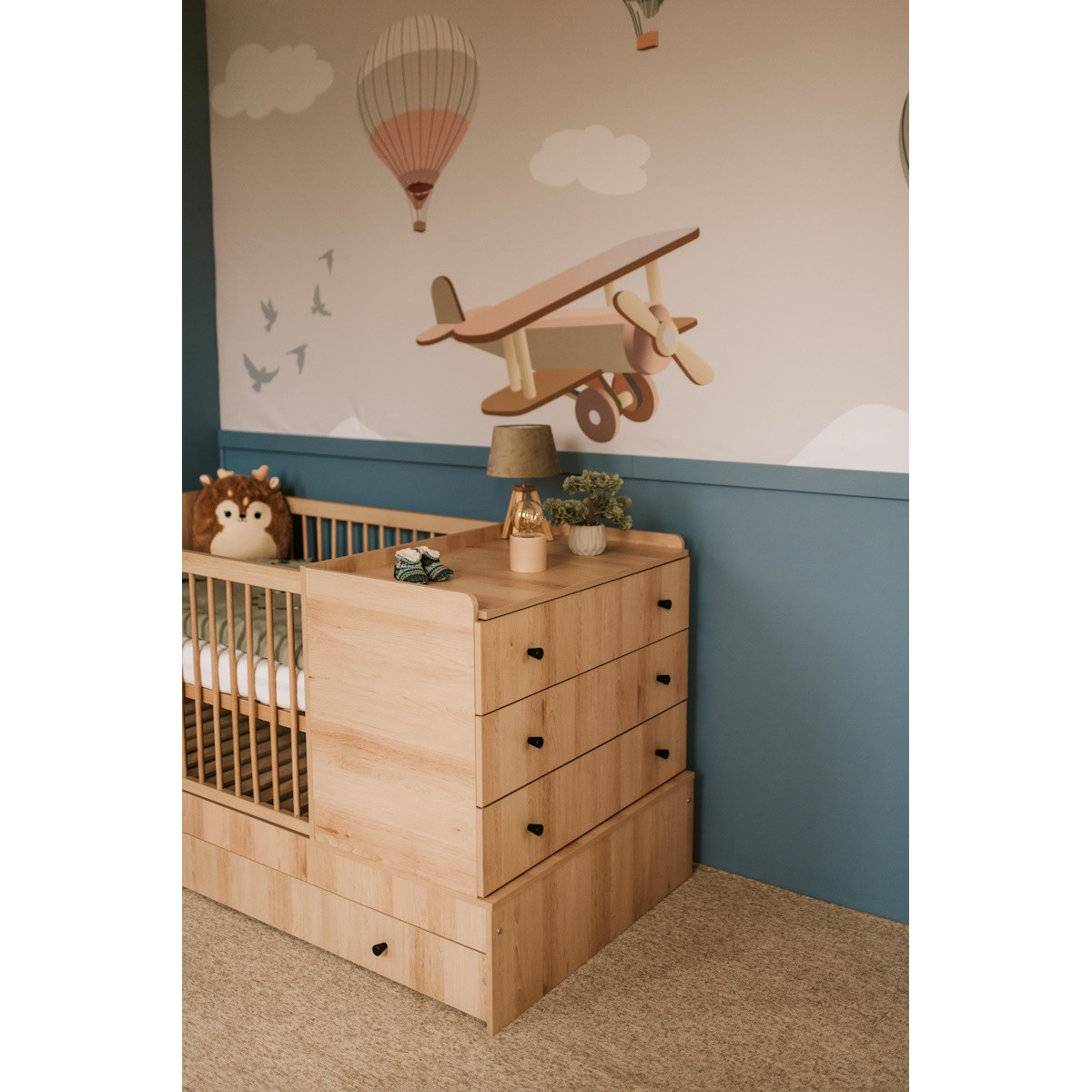 2-in-1 Ledikant en Commode Lize Naturel