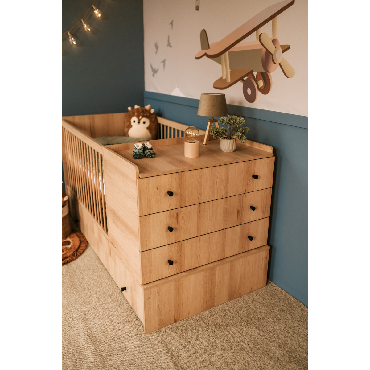 2-in-1 Ledikant en Commode Lize Naturel