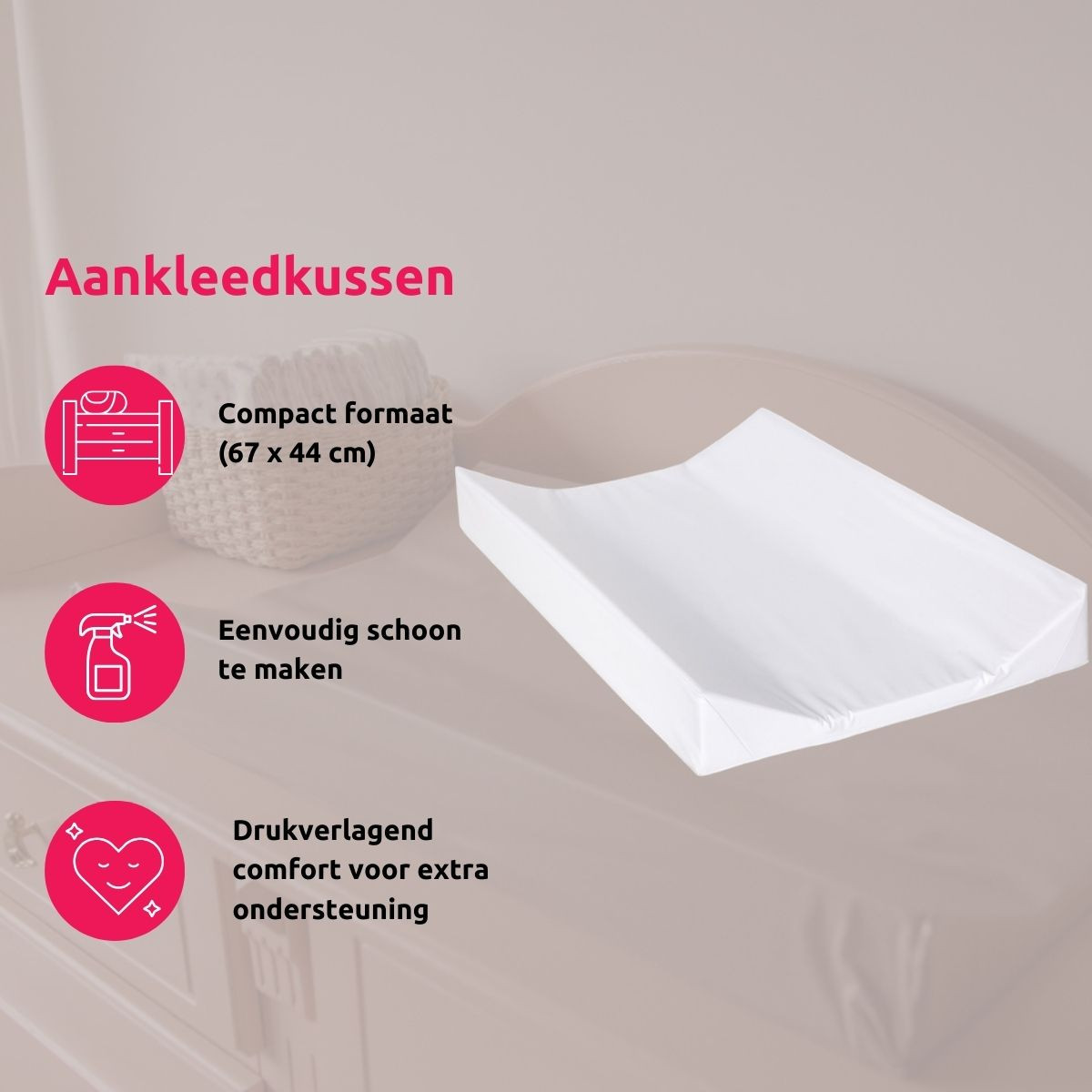 MamaLoes Beige Aankleedkussen